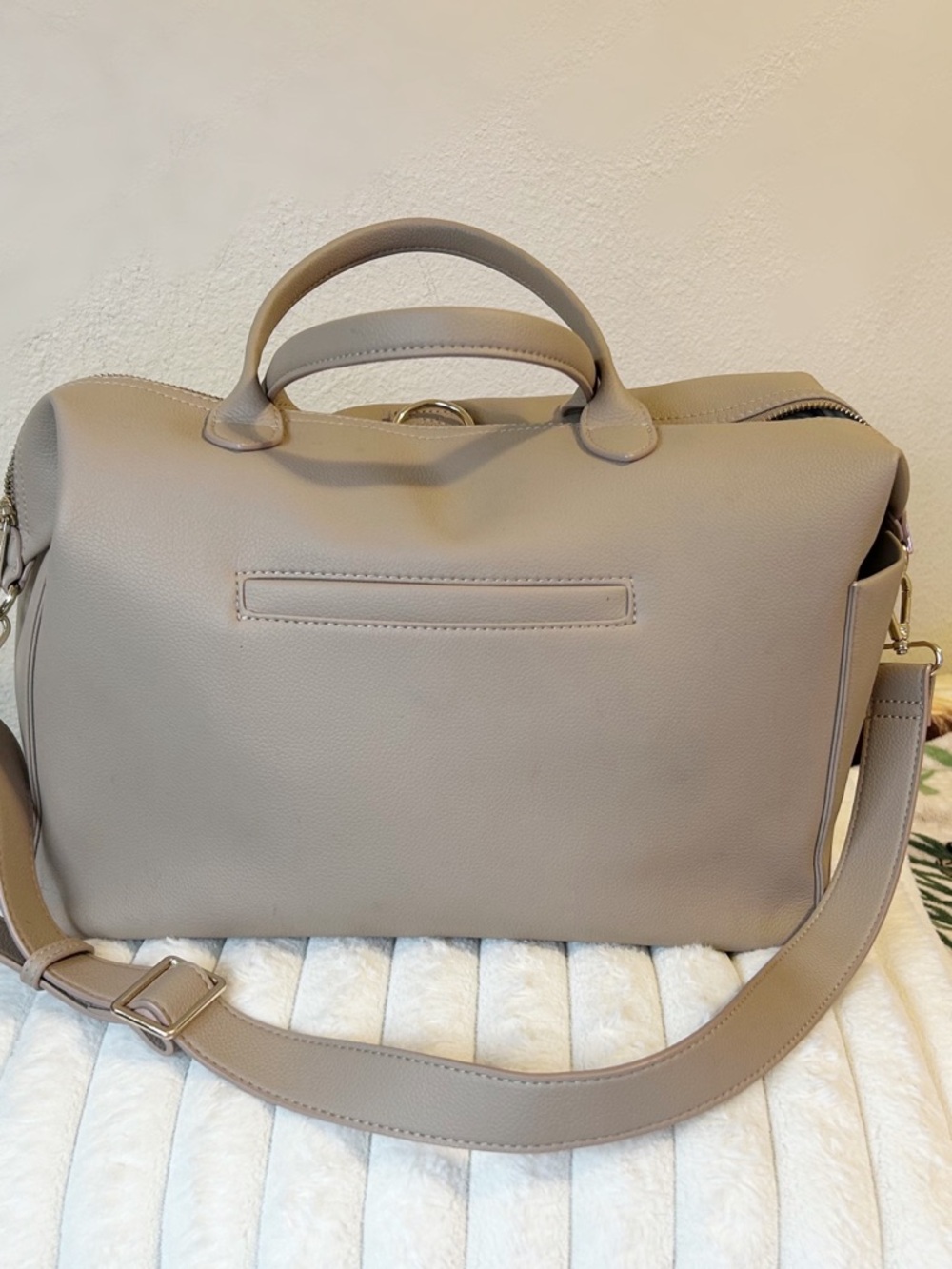 Structured Baby Bag in Light Taupe